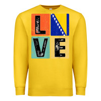 Lemon vintage retro i love bosnia flag for bosnian pride gift t shirt Premium Sweatshirt - linhVisuals