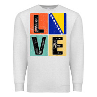 Oatmeal Heather vintage retro i love bosnia flag for bosnian pride gift t shirt Premium Sweatshirt - linhVisuals