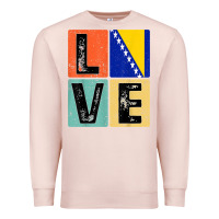 Pale Pink vintage retro i love bosnia flag for bosnian pride gift t shirt Premium Sweatshirt - linhVisuals