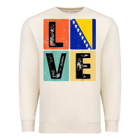 Sandshell vintage retro i love bosnia flag for bosnian pride gift t shirt Premium Sweatshirt - linhVisuals