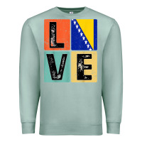 Seafoam vintage retro i love bosnia flag for bosnian pride gift t shirt Premium Sweatshirt - linhVisuals