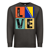 Smoke vintage retro i love bosnia flag for bosnian pride gift t shirt Premium Sweatshirt - linhVisuals