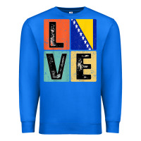 True Royal vintage retro i love bosnia flag for bosnian pride gift t shirt Premium Sweatshirt - linhVisuals