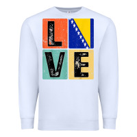 White vintage retro i love bosnia flag for bosnian pride gift t shirt Premium Sweatshirt - linhVisuals
