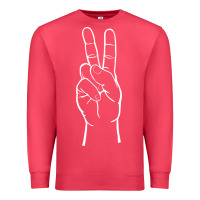 Cardinal peace sign two fingers hand gesture symbol illustration t shirt Premium Sweatshirt - linhVisuals
