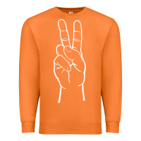 Carrot peace sign two fingers hand gesture symbol illustration t shirt Premium Sweatshirt - linhVisuals