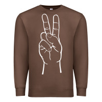 Chestnut peace sign two fingers hand gesture symbol illustration t shirt Premium Sweatshirt - linhVisuals