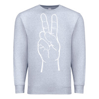 Heather Grey peace sign two fingers hand gesture symbol illustration t shirt Premium Sweatshirt - linhVisuals