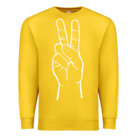 Lemon peace sign two fingers hand gesture symbol illustration t shirt Premium Sweatshirt - linhVisuals