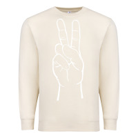 Sandshell peace sign two fingers hand gesture symbol illustration t shirt Premium Sweatshirt - linhVisuals