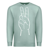 Seafoam peace sign two fingers hand gesture symbol illustration t shirt Premium Sweatshirt - linhVisuals
