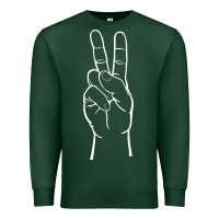Peace Sign Two Fingers Hand Gesture Symbol Illustration T Shirt Premium Sweatshirt | Teevron