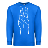 True Royal peace sign two fingers hand gesture symbol illustration t shirt Premium Sweatshirt - linhVisuals