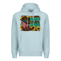 Blue Mist blame all on my roots Premium Hoodie - RacoonDesign