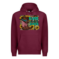 Burgundy blame all on my roots Premium Hoodie - RacoonDesign