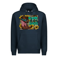 Navy blame all on my roots Premium Hoodie - RacoonDesign