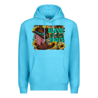 Ocean Blue blame all on my roots Premium Hoodie - RacoonDesign