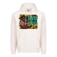 Pale Pink blame all on my roots Premium Hoodie - RacoonDesign