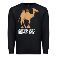 Black what day is it hump day funny camels hump day t shirt Premium Sweatshirt - linhVisuals