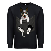 Black rat terrier dog in pocket, rattie puppy, ratting terrier t shirt Premium Sweatshirt - linhVisuals