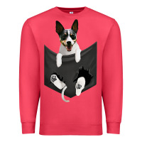Cardinal rat terrier dog in pocket, rattie puppy, ratting terrier t shirt Premium Sweatshirt - linhVisuals