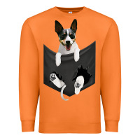 Carrot rat terrier dog in pocket, rattie puppy, ratting terrier t shirt Premium Sweatshirt - linhVisuals