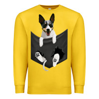 Lemon rat terrier dog in pocket, rattie puppy, ratting terrier t shirt Premium Sweatshirt - linhVisuals