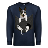 Navy rat terrier dog in pocket, rattie puppy, ratting terrier t shirt Premium Sweatshirt - linhVisuals