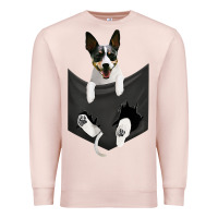 Pale Pink rat terrier dog in pocket, rattie puppy, ratting terrier t shirt Premium Sweatshirt - linhVisuals