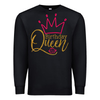 Black birthday queen shirt, womens birthday shirt, birthday t shirt Premium Sweatshirt - linhVisuals