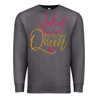 Charcoal Heather birthday queen shirt, womens birthday shirt, birthday t shirt Premium Sweatshirt - linhVisuals