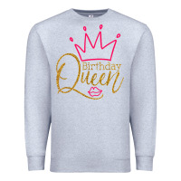 Heather Grey birthday queen shirt, womens birthday shirt, birthday t shirt Premium Sweatshirt - linhVisuals