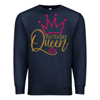 Navy birthday queen shirt, womens birthday shirt, birthday t shirt Premium Sweatshirt - linhVisuals
