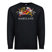 Black retro maryland crab state flag vintage travel tank top Premium Sweatshirt - linhVisuals