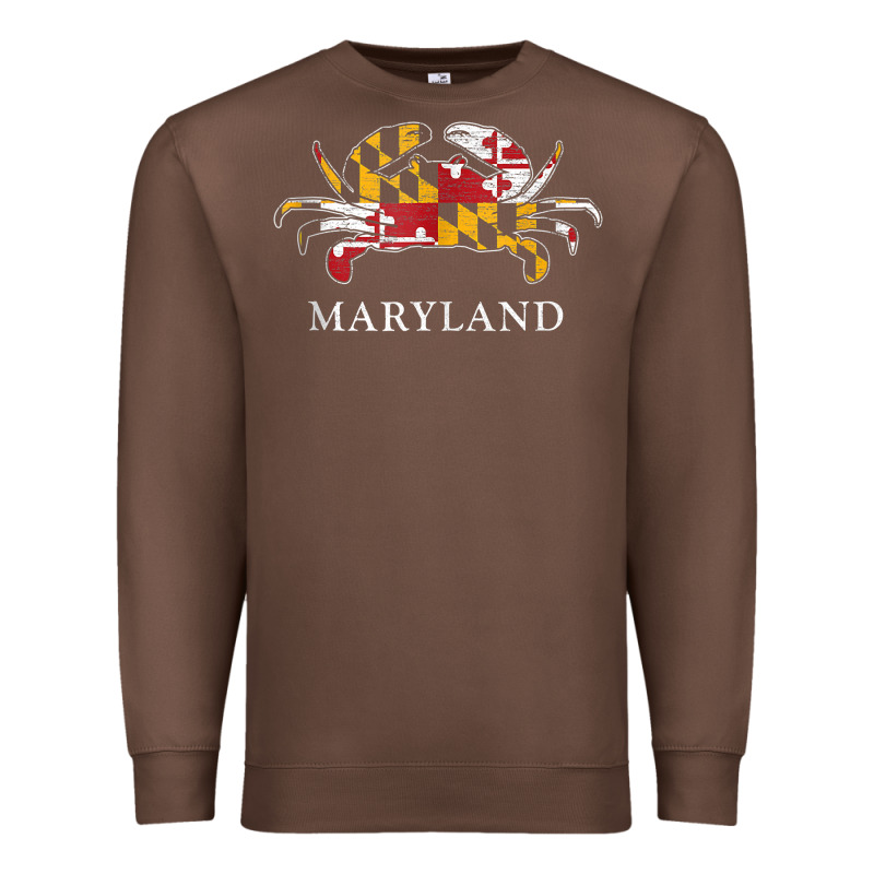 Retro Maryland Crab State Flag Vintage Travel Tank Top Premium Sweatshirt by linhVisuals | Teevron