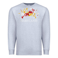 Heather Grey retro maryland crab state flag vintage travel tank top Premium Sweatshirt - linhVisuals