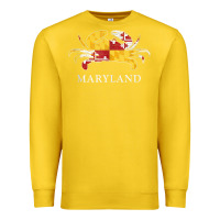 Lemon retro maryland crab state flag vintage travel tank top Premium Sweatshirt - linhVisuals