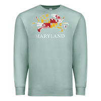Seafoam retro maryland crab state flag vintage travel tank top Premium Sweatshirt - linhVisuals