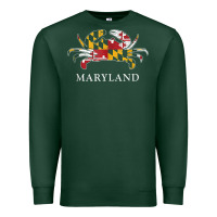 Sports Green retro maryland crab state flag vintage travel tank top Premium Sweatshirt - linhVisuals