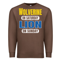 Chestnut wolverine on saturday lion on sunday fans detroit vintage pullover hoo Premium Sweatshirt - linhVisuals