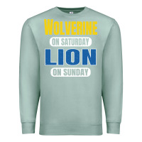 Seafoam wolverine on saturday lion on sunday fans detroit vintage pullover hoo Premium Sweatshirt - linhVisuals