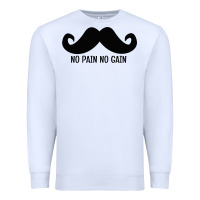White MUSTACHE Premium Sweatshirt - linhVisuals