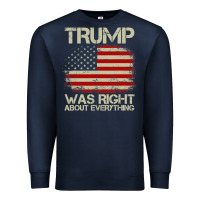 Navy vintage usa american flag trump was right about everything pullover ho Premium Sweatshirt - linhVisuals
