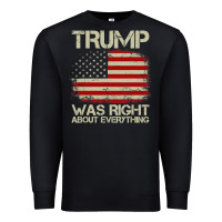 Black vintage usa american flag trump was right about everything pullover ho Premium Sweatshirt - linhVisuals