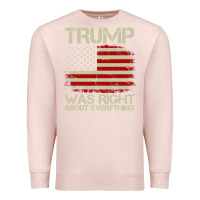 Pale Pink vintage usa american flag trump was right about everything pullover ho Premium Sweatshirt - linhVisuals