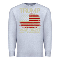 Heather Grey vintage usa american flag trump was right about everything pullover ho Premium Sweatshirt - linhVisuals