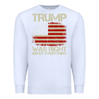 White vintage usa american flag trump was right about everything pullover ho Premium Sweatshirt - linhVisuals