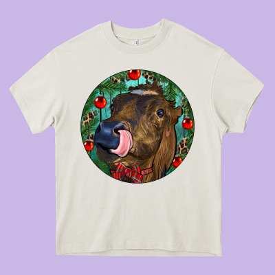 Longhorn Cow Christmas Heavy Core Tee Designed By Ranaportraitstore