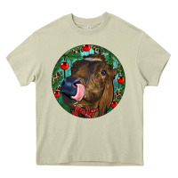 Mossy Longhorn Cow Christmas Heavy Core Tee - RanaPortraitStore