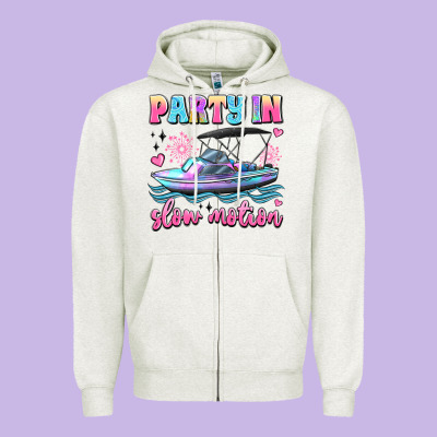 Party In Slow Motion Zipper Hoodie Designed By Jahusdesignshop